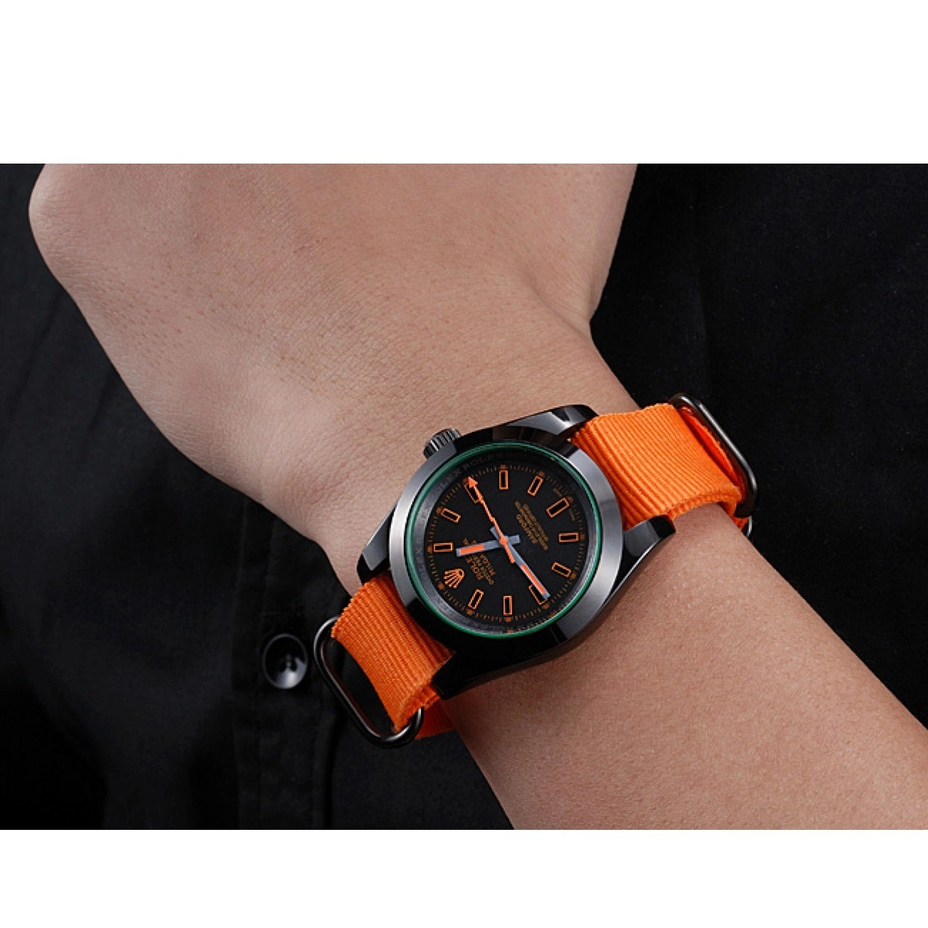 AAA replica watch Bamford Strap Rolex Milgauss Orange 622003 Nylon 0731